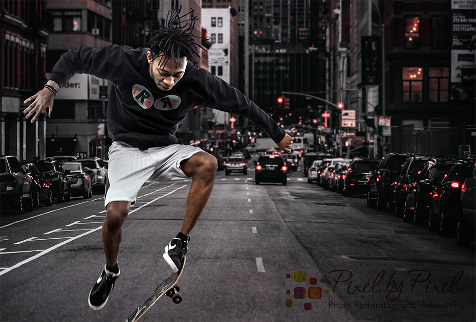 Edited image of Skateboarder